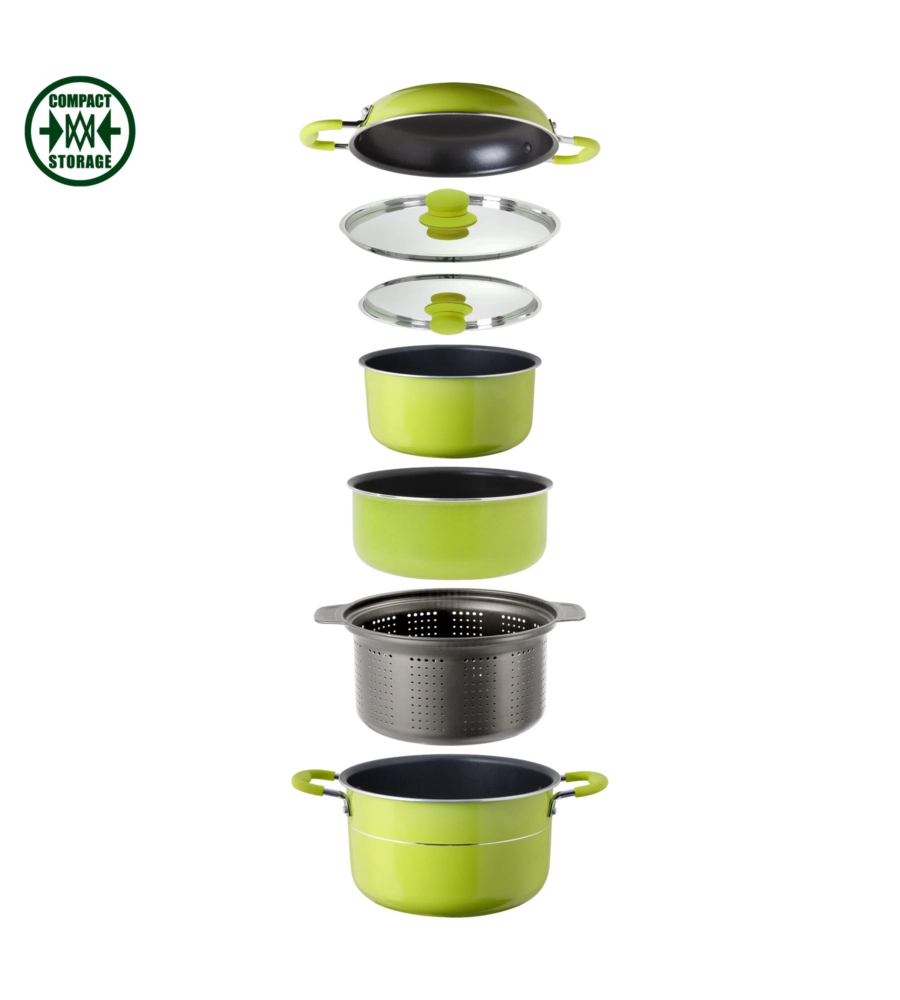SET PENTOLE DA CAMPEGGIO BRUNNER "JUNIPER NG 8+1 Ø 22" IN ALLUMINIO ANTIADERENTE
