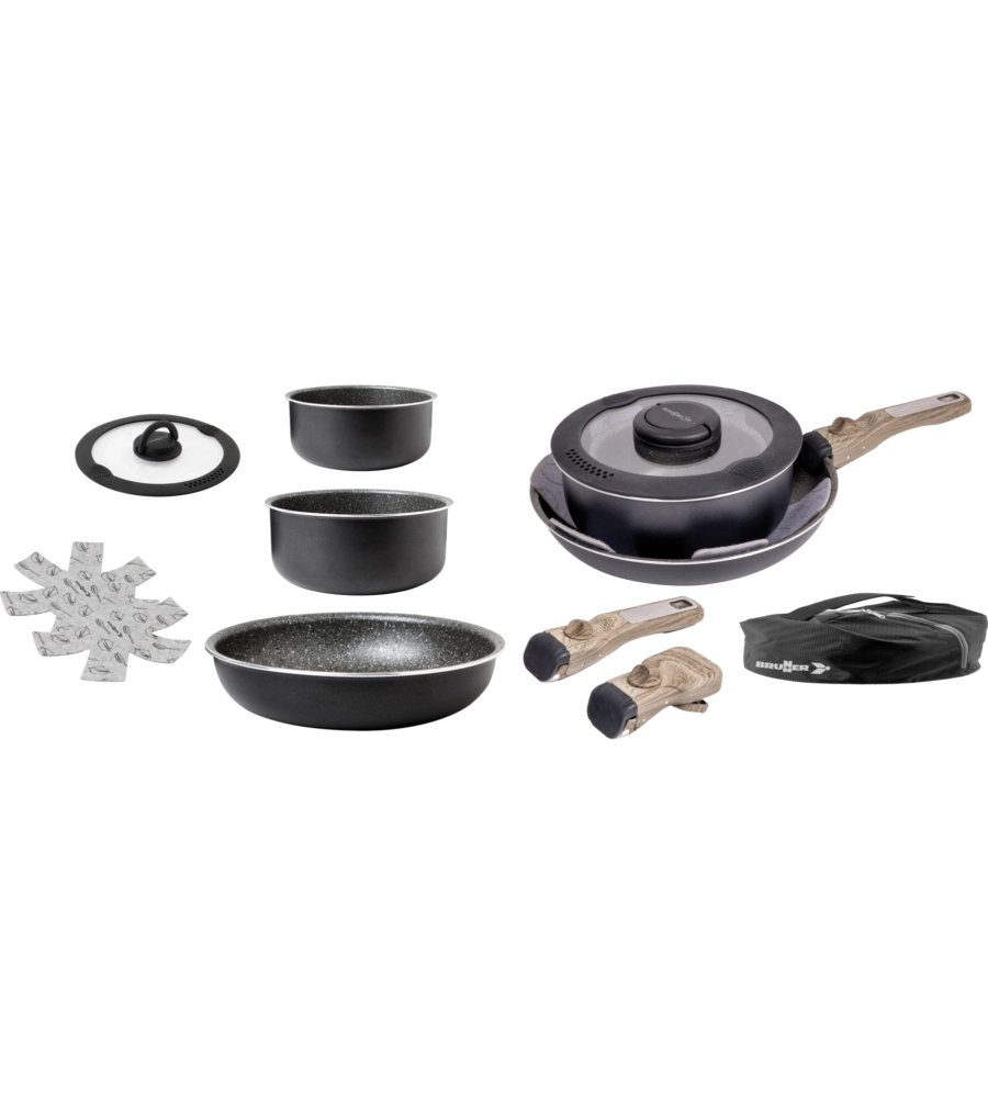 SET PENTOLE DA CAMPERGGIO BRUNNER "PIRATE SPACEMASTER Ø 26" IN ALLUMINIO ANTIADERENTE