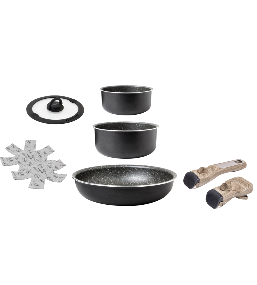 SET PENTOLE DA CAMPERGGIO BRUNNER "PIRATE SPACEMASTER Ø 26" IN ALLUMINIO ANTIADERENTE