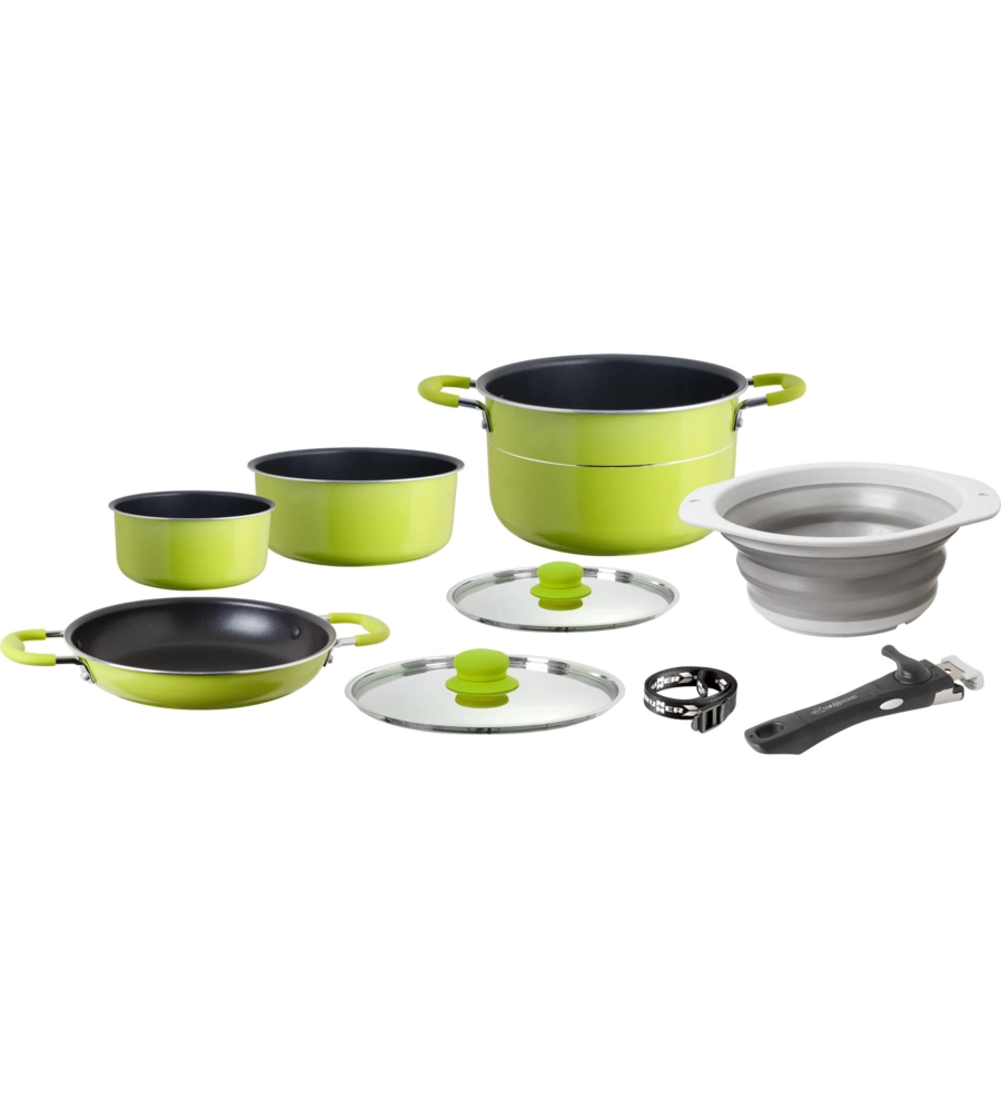SET PENTOLE DA CAMPEGGIO BRUNNER "JUNIPER NG 8+1 Ø 24" IN ALLUMINIO ANTIADERENTE