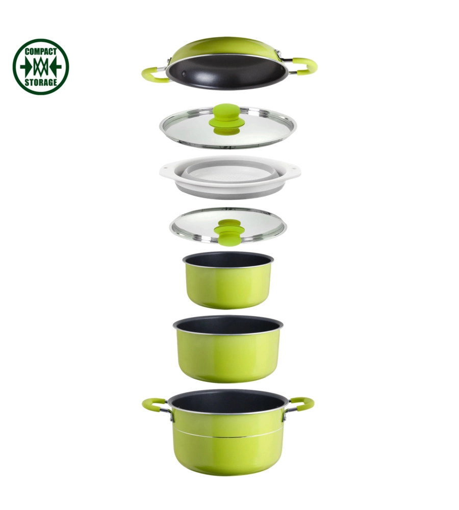 SET PENTOLE DA CAMPEGGIO BRUNNER "JUNIPER NG 8+1 Ø 24" IN ALLUMINIO ANTIADERENTE