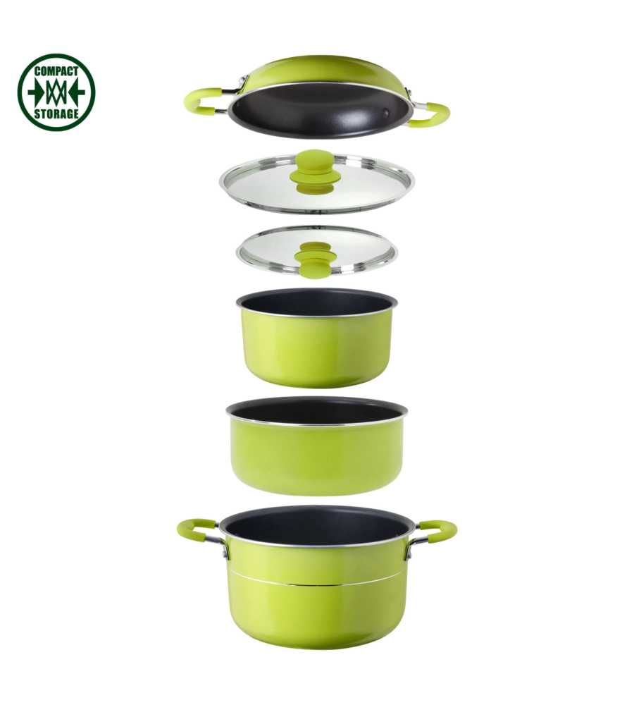 SET PENTOLE DA CAMPEGGIO "JUNIPER NG 7+1 Ø 20" IN ALLUMINIO ANTIADERENTE