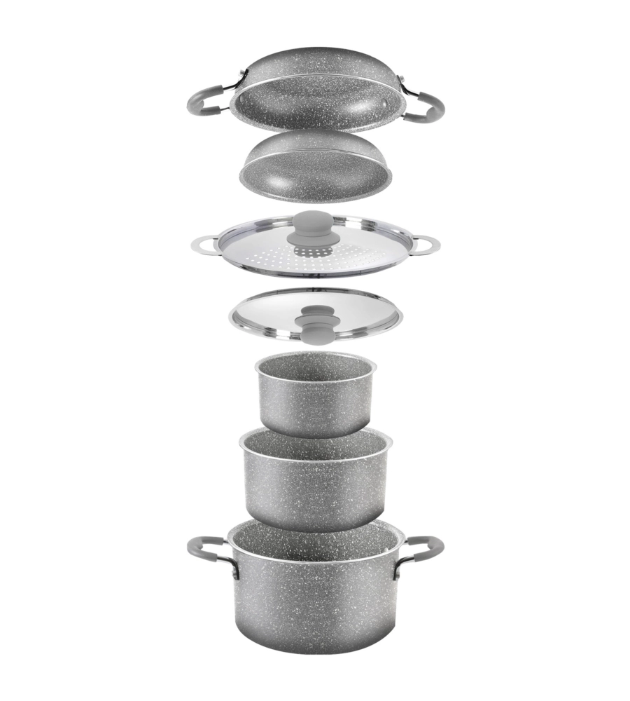 SET PENTOLE DA CAMPEGGIO "GOURMET ROCK NG 8+1 Ø 20CM" IN ALLUMINIO ANTIADERENTE