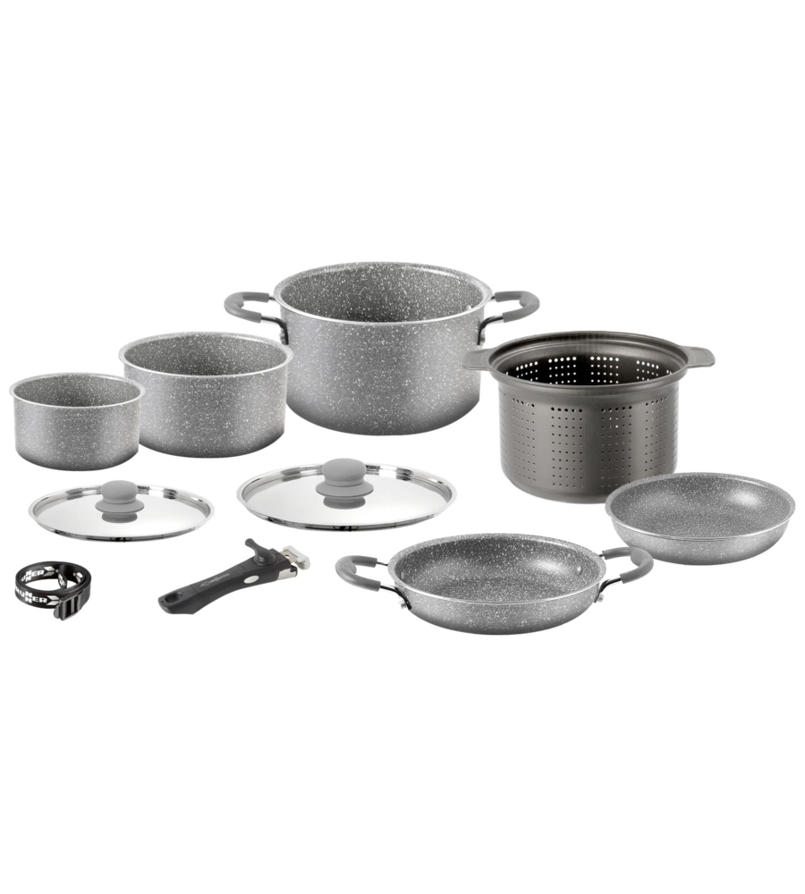 SET PENTOLE DA CAMPEGGIO "GOURMET ROCK NG 9+1 Ø 22 CM" IN ALLUMINIO ANTIADERENTE