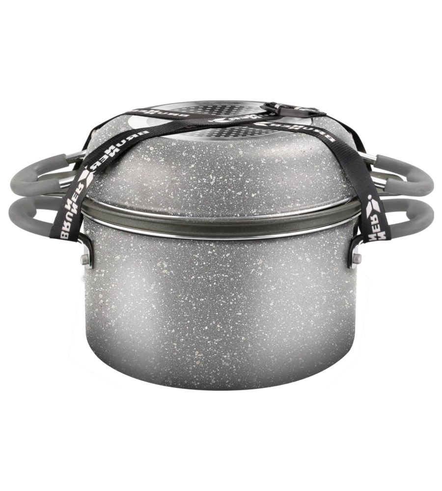 SET PENTOLE DA CAMPEGGIO "GOURMET ROCK NG 9+1 Ø 22 CM" IN ALLUMINIO ANTIADERENTE