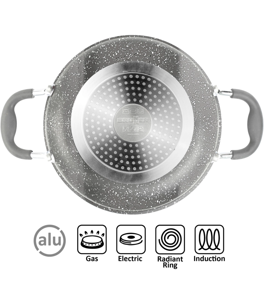 SET PENTOLE DA CAMPEGGIO "GOURMET ROCK NG 9+1 Ø 22 CM" IN ALLUMINIO ANTIADERENTE