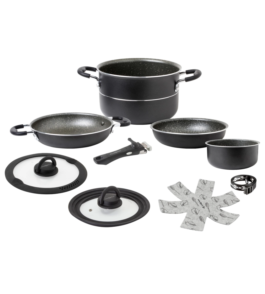 SET PENTOLE DA CAMPEGGIO BRUNNER "PIRATE NG 7+1 Ø 24" IN ALLUMINIO ANTIADERENTE