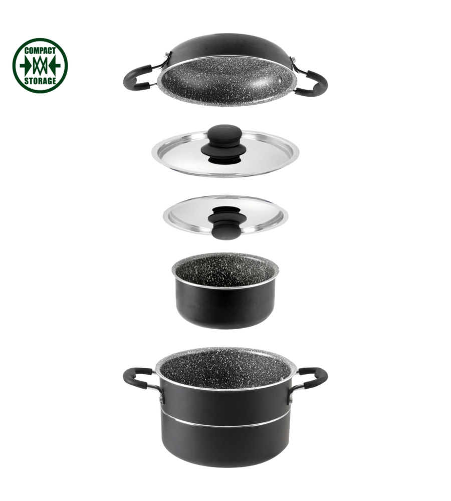SET PENTOLE DA CAMPERGGIO BRUNNER "PIRATE 6+1 Ø 18" IN ALLUMINIO ANTIADERENTE
