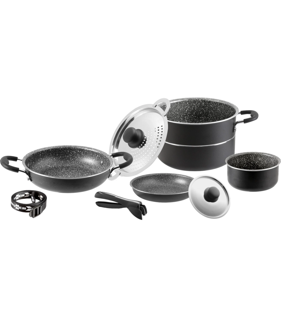 SET PENTOLE DA CAMPERGGIO BRUNNER "PIRATE 7+1 Ø 20" IN ALLUMINIO ANTIADERENTE