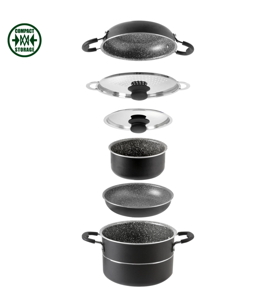 SET PENTOLE DA CAMPERGGIO BRUNNER "PIRATE 7+1 Ø 20" IN ALLUMINIO ANTIADERENTE