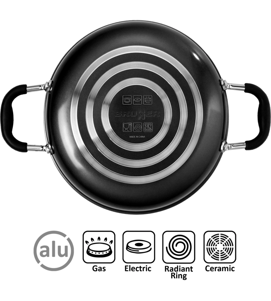 SET PENTOLE DA CAMPERGGIO BRUNNER "PIRATE 9+1 Ø 24" IN ALLUMINIO ANTIADERENTE