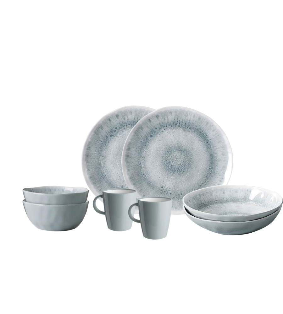 SET 8 STOVIGLIE DA CAMPEGGIO BRUNNER "PEARL" IN STONE TOUCH ANTISCIVOLO