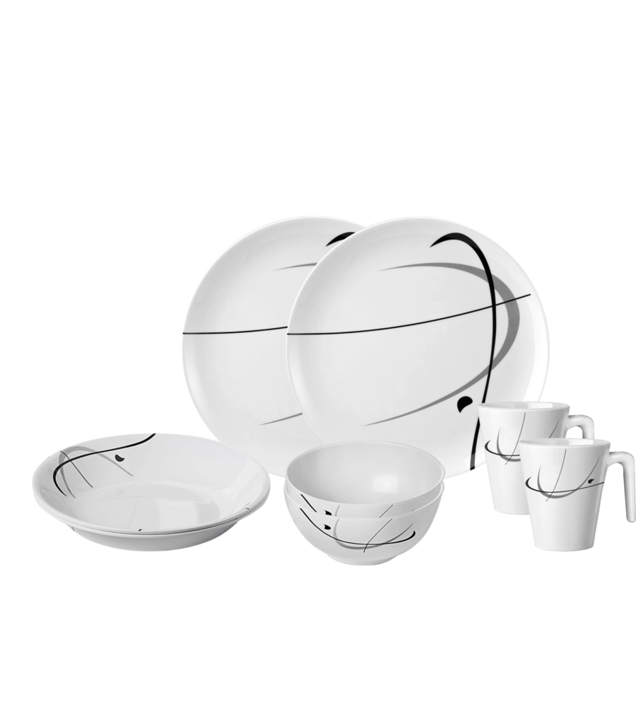 SET 8 STOVIGLIE DA CAMPEGGIO BRUNNER "SERENADE" IN MELAMINA ANTISCIVOLO