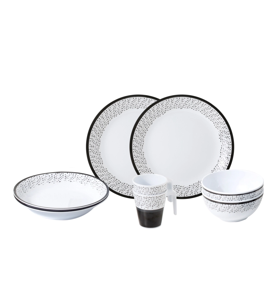 SET 8 STOVIGLIE DA CAMPEGGIO BRUNNER "PRALIN" IN MELAMINA ANTISCIVOLO
