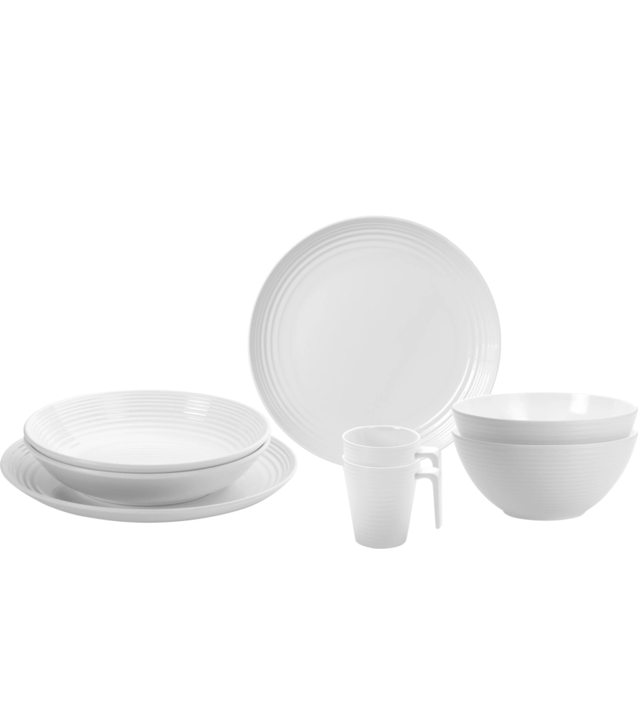 SET 8 STOVIGLIE DA CAMPEGGIO BRUNNER "SPHERICA" IN MELAMINA ANTISCIVOLO