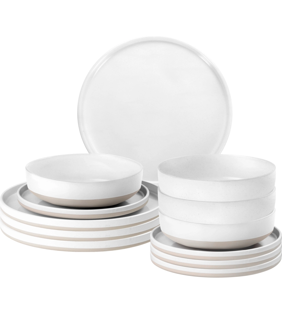 SET 12 STOVIGLIE DA CAMPEGGIO BRUNNER "ODETTE" IN STONE TOUCH ANTISCIVOLO