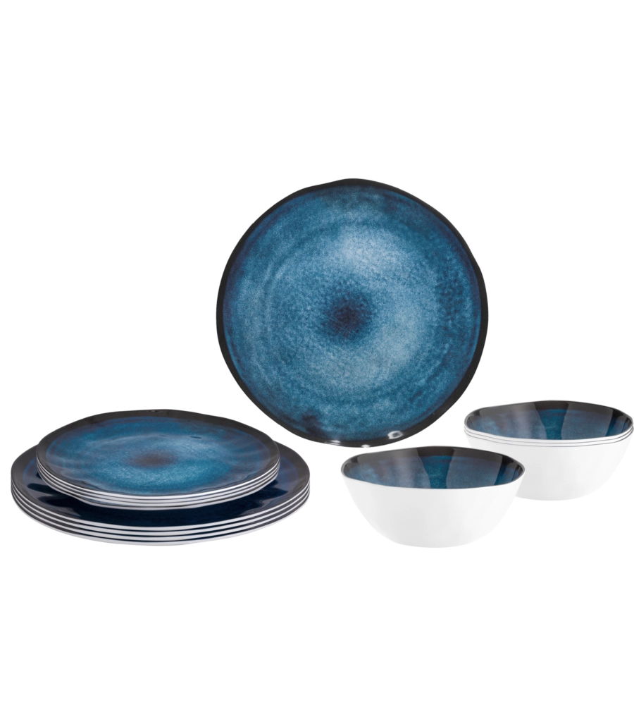 SET 12 STOVIGLIE DA CAMPEGGIO BRUNNER "BREEZE" IN MELAMINA