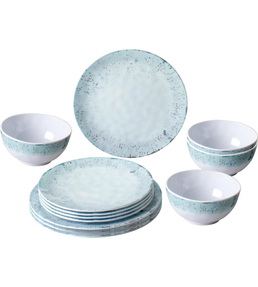 SET 12 STOVIGLIE DA CAMPEGGIO BRUNNER "AMALFI" IN MELAMINA