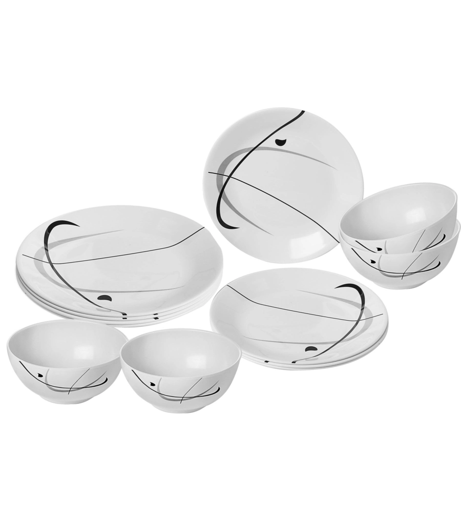 SET 12 STOVIGLIE DA CAMPEGGIO BRUNNER "SERENADE" IN MELAMINA ANTISCIVOLO