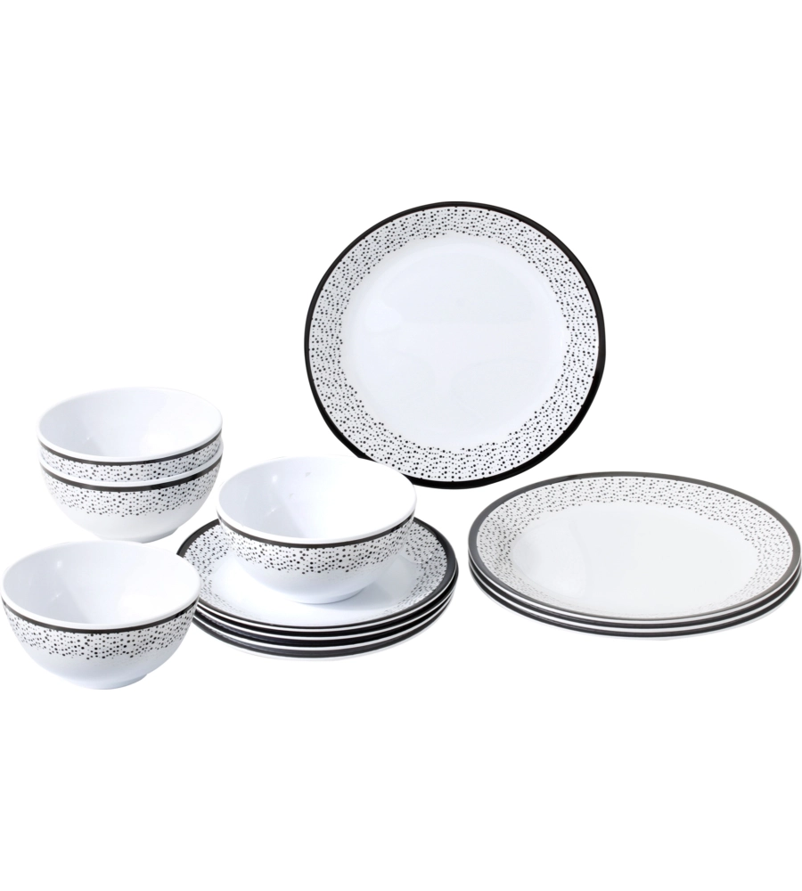 SET 12 STOVIGLIE DA CAMPEGGIO BRUNNER "PRALIN" IN MELAMINA ANTISCIVOLO