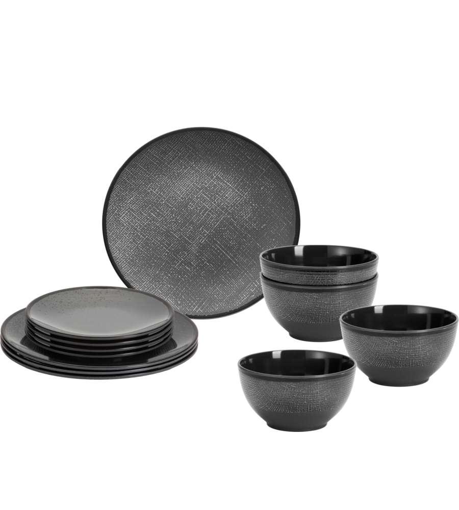 SET 12 STOVIGLIE DA CAMPEGGIO BRUNNER "COTTERY" IN MELAMINA ANTISCIVOLO