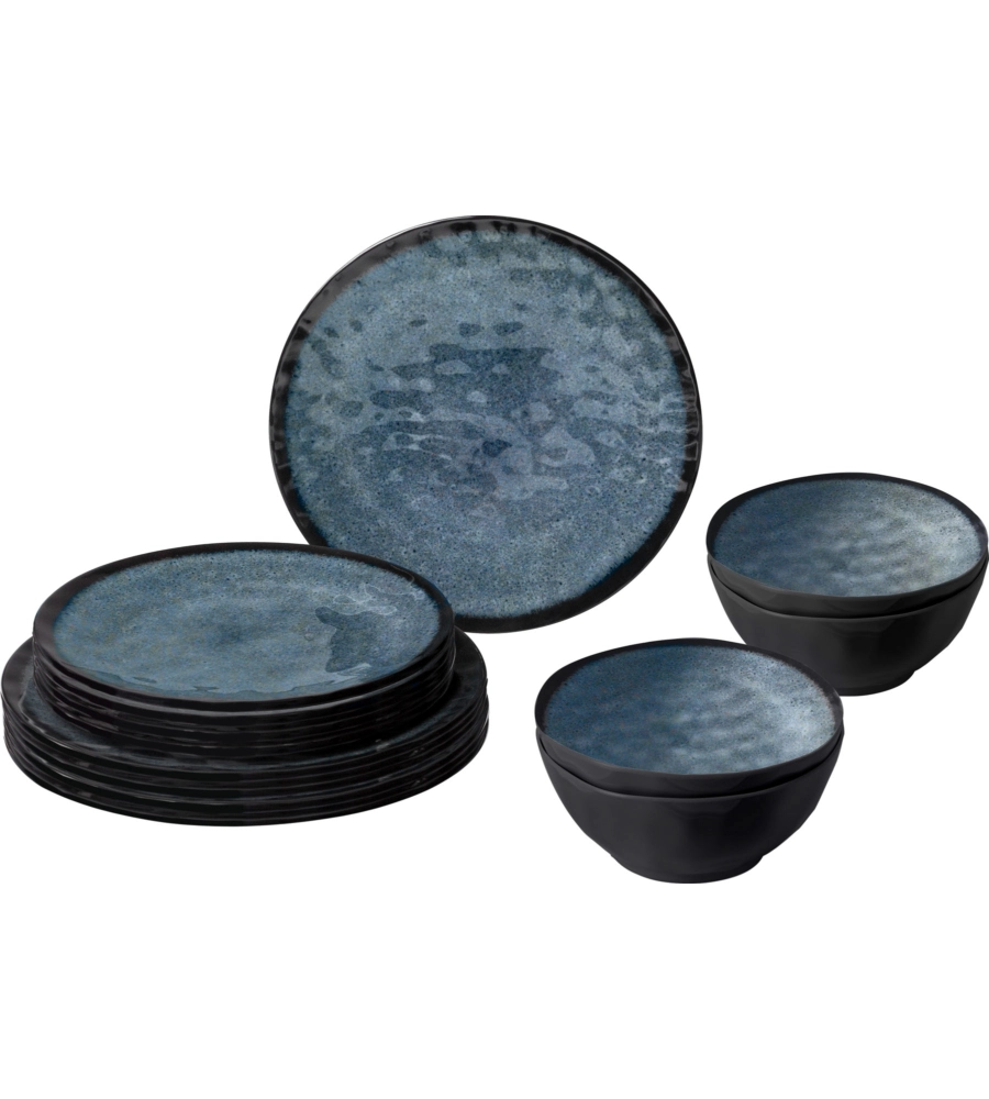 SET 12 STOVIGLIE DA CAMPEGGIO BRUNNER "VENETIAN" IN STONE TOUCH ANTISCIVOLO