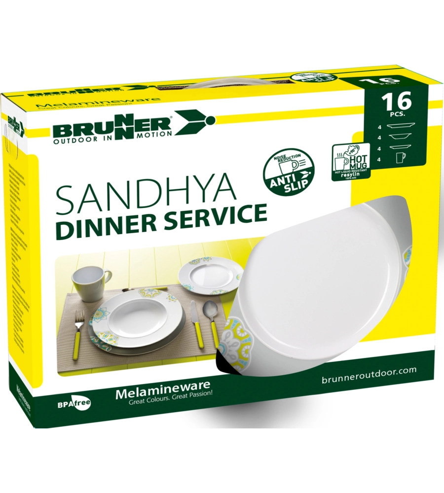 SET 16 STOVIGLIE DA CAMPEGGIO BRUNNER "SANDHYA"