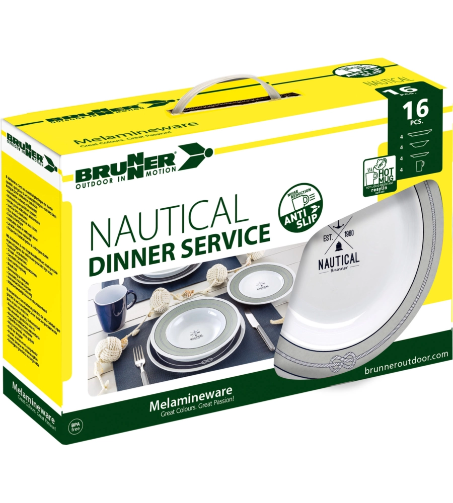 SET 16 STOVIGLIE DA CAMPEGGIO BRUNNER "NAUTICAL"