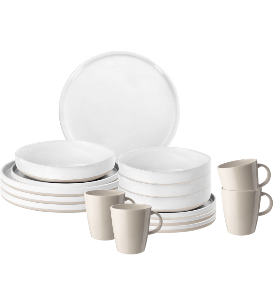 SET 16 STOVIGLIE DA CAMPEGGIO BRUNNER "ODETTE" IN STONE TOUCH ANTISCIVOLO