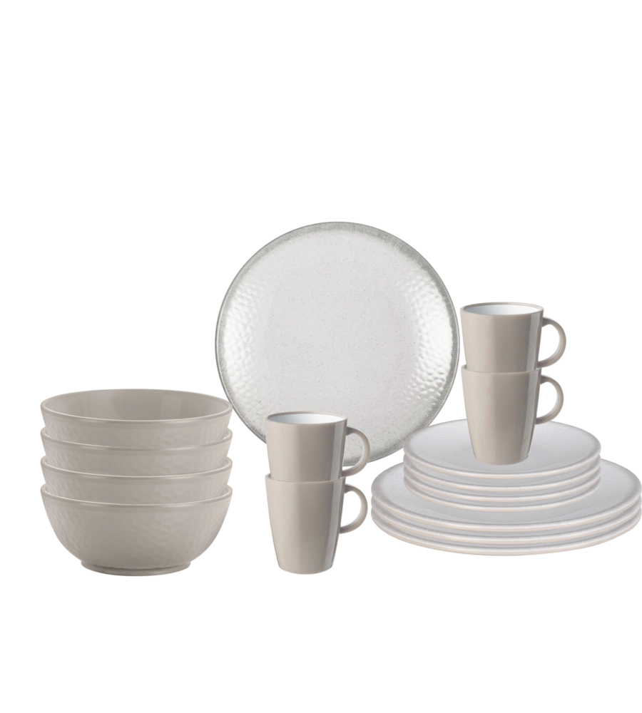 SET 16 STOVIGLIE DA CAMPEGGIO BRUNNER "AMADÈ" IN STONE TOUCH ANTISCIVOLO