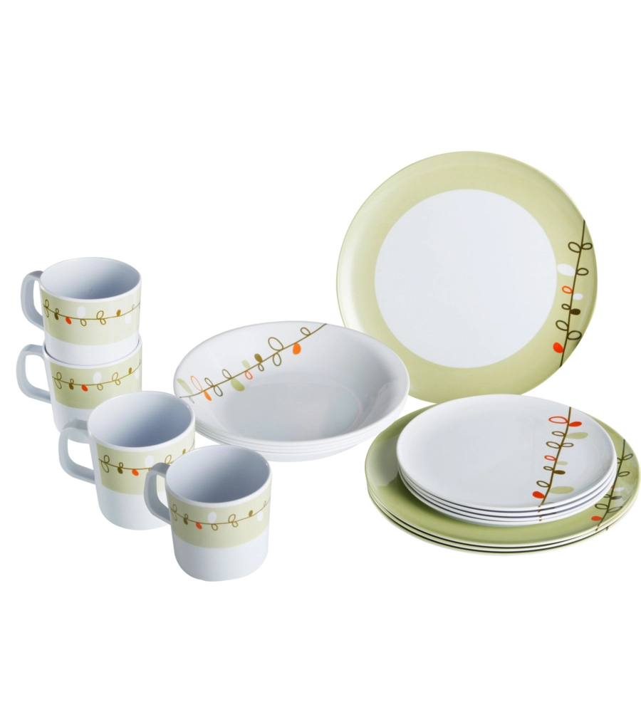 SET 16 STOVIGLIE DA CAMPEGGIO BRUNNER "ESPRIT" IN MELAMINA