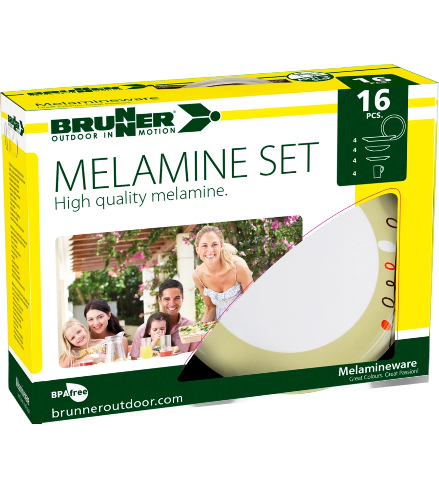 SET 16 STOVIGLIE DA CAMPEGGIO BRUNNER "ESPRIT" IN MELAMINA