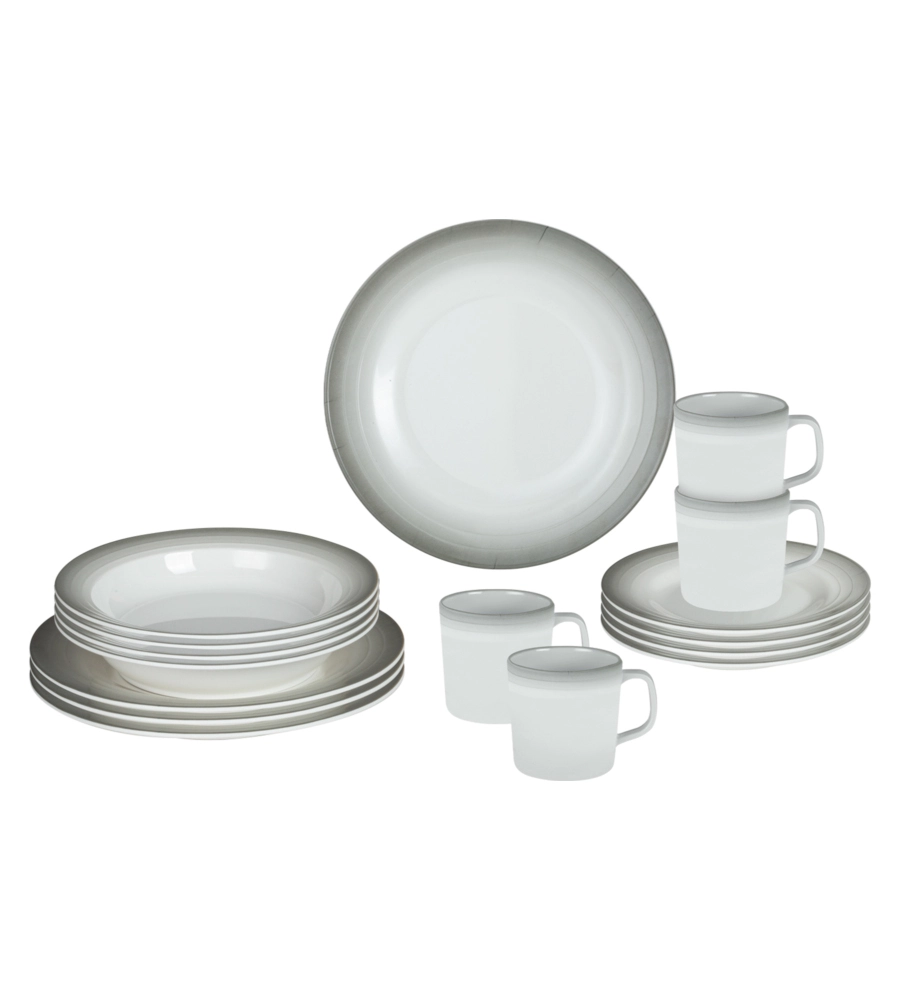 SET 16 STOVIGLIE DA CAMPEGGIO BRUNNER "ASTRALYS" IN MELAMINA