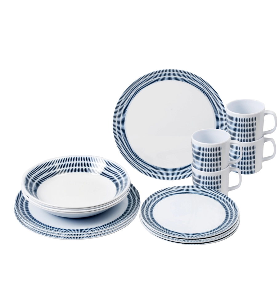 SET 16 STOVIGLIE DA CAMPEGGIO BRUNNER "BLUEBAY" IN MELAMINA