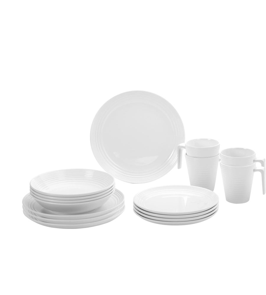 SET 16 STOVIGLIE DA CAMPEGGIO BRUNNER "SPHERICA" IN MELAMINA ANTISCIVOLO