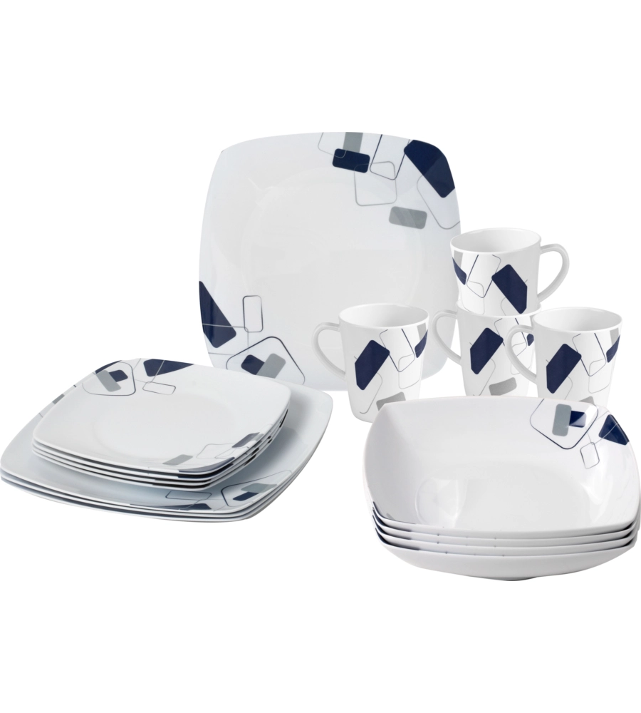 SET 16 STOVIGLIE DA CAMPEGGIO BRUNNER "PANAREA" IN MELAMINA