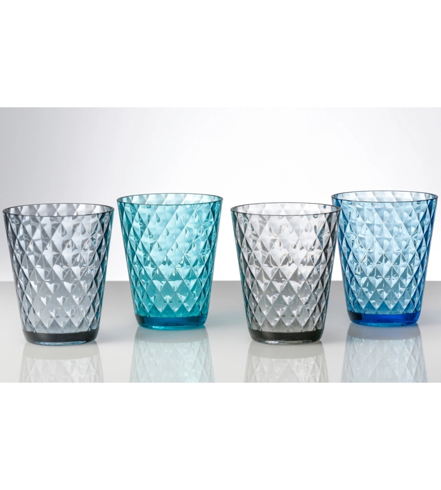 SET 4 BICCHIERI BRUNNER "DIAMOND" IN POLICARBONATO