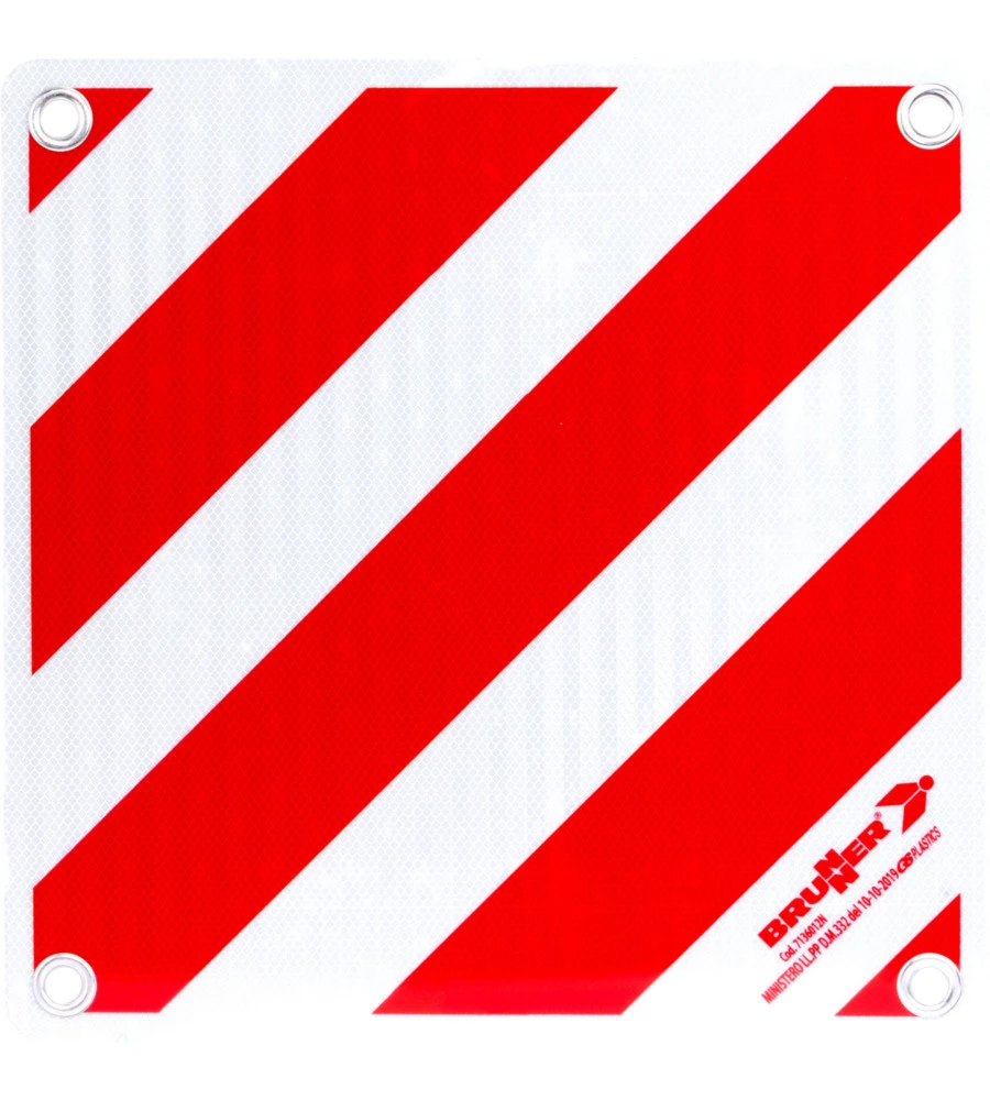 CARTELLO PER CARICHI SPORGENTI BRUNNER "ZEBRA ALU" IN ALLUMINIO