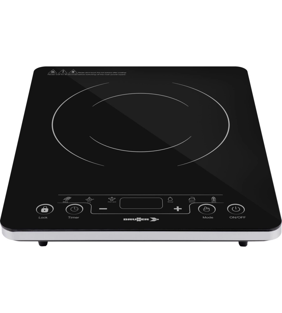 FORNELLO DA CAMPEGGIO ELETTRICO BRUNNER "HOT POINT INDUCTION" IN VETROCERAMICA 1 FUOCO 28X35X4,6 CM