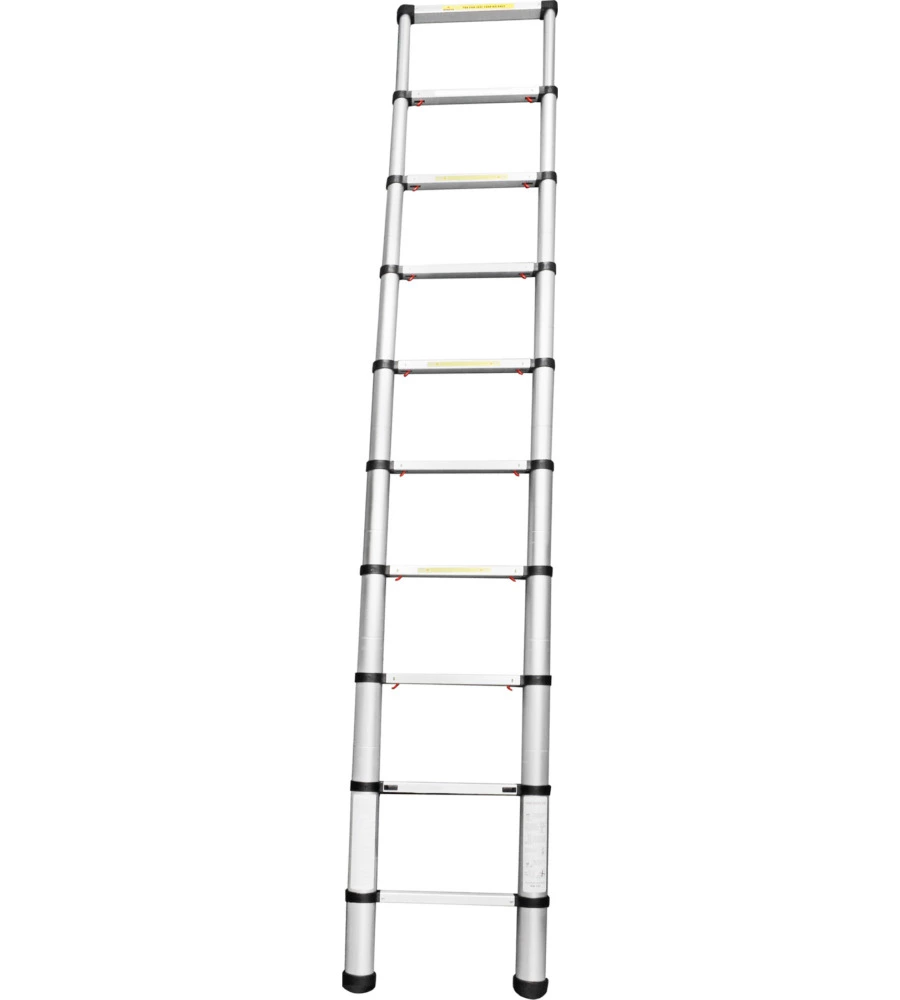 SCALA TELESCOPICA BRUNNER "LADDY AIR" IN ALLUMINIO CON PIEDINI ANTISCIVOLO E CHIUSURA SERVOASSISTITA, 293X47X8,4 CM