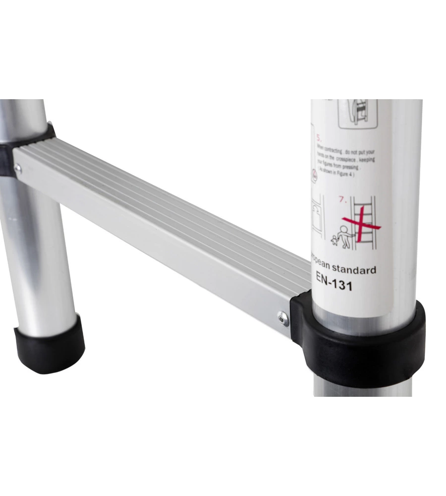 SCALA TELESCOPICA BRUNNER "LADDY AIR" IN ALLUMINIO CON PIEDINI ANTISCIVOLO E CHIUSURA SERVOASSISTITA, 293X47X8,4 CM
