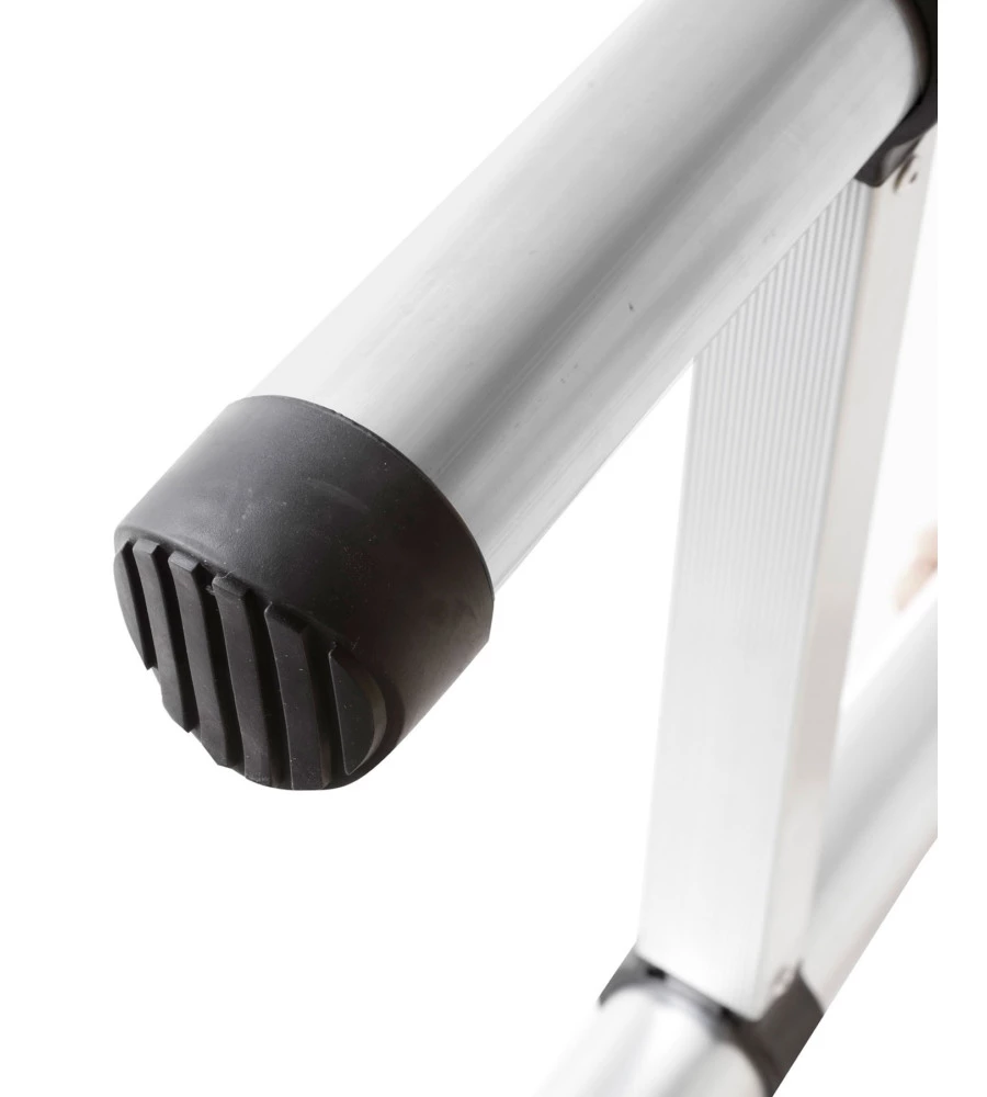 SCALA TELESCOPICA "LADDY ALCOVE" IN ALLUMINIO CON 2 GANCI DI FISSAGGIO, 210X36X6 CM