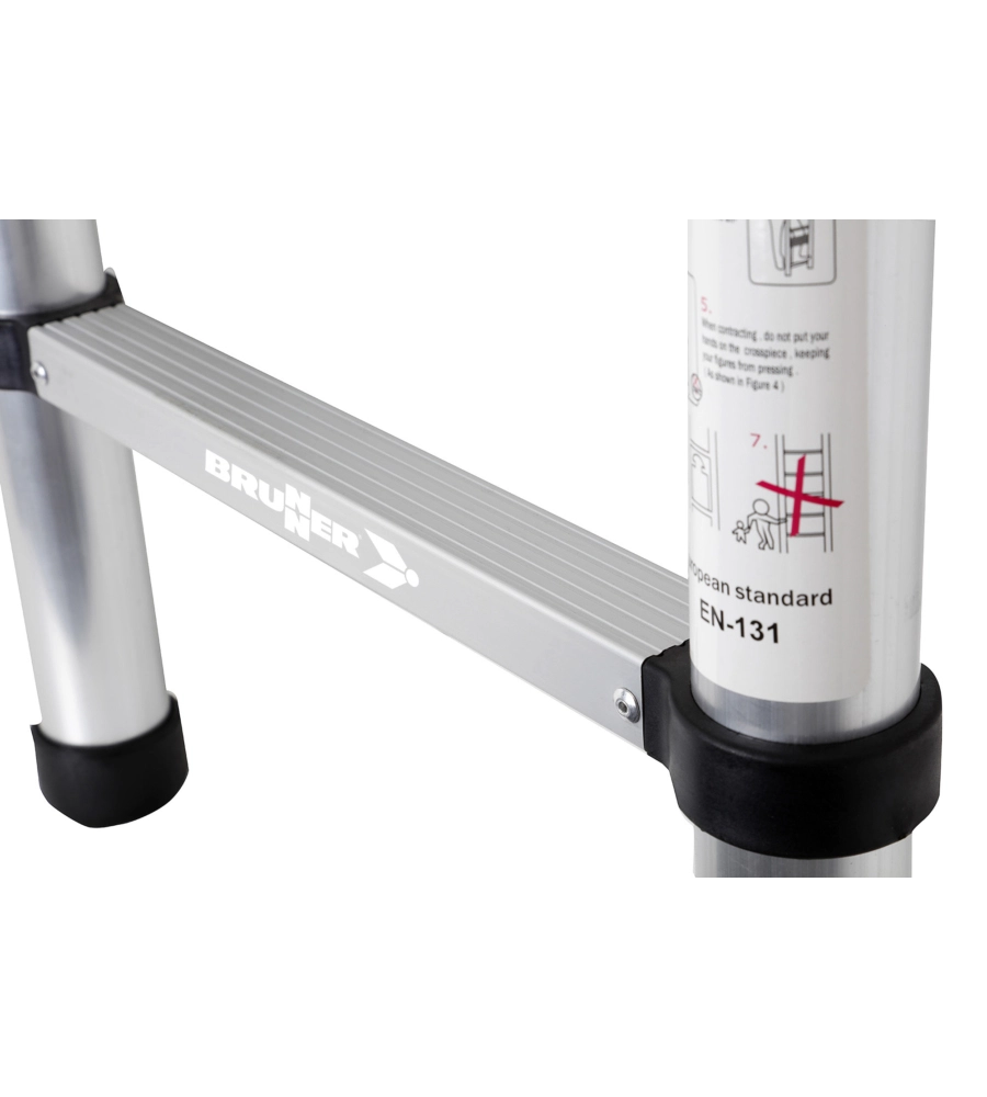 SCALA TELESCOPICA "LADDY ALCOVE" IN ALLUMINIO CON 2 GANCI DI FISSAGGIO, 210X36X6 CM