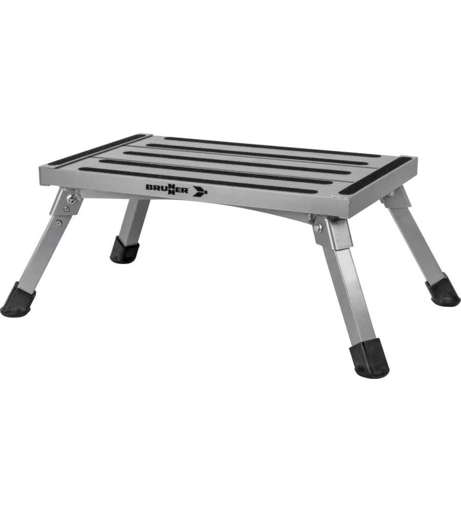 GRADINO D'INGRESSO PER VEICOLI BRUNNER "GO STEP NG" IN ALLUMINIO CON GAMBE PIEGHEVOLI, COLORE GRIGIO