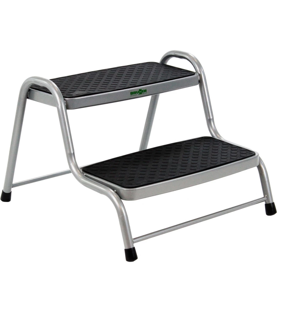 GRADINO D'INGRESSO PER VEICOLI BRUNNER "KING STEP DOUBLE XL" IN ACCIAIO, COLORE GRIGIO