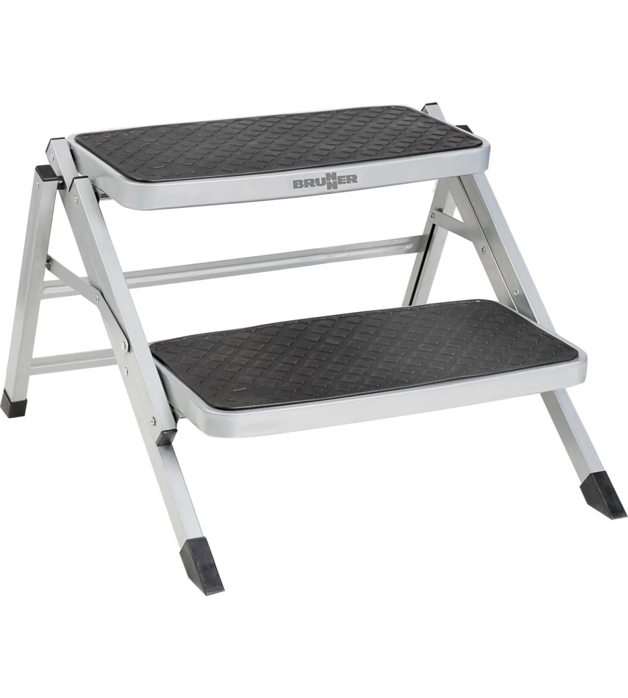GRADINO D'INGRESSO DOPPIO PER VEICOLI BRUNNER "RUCKSTEP" IN ACCIAIO RICHIUDIBILE, 61X60X20/40 CM