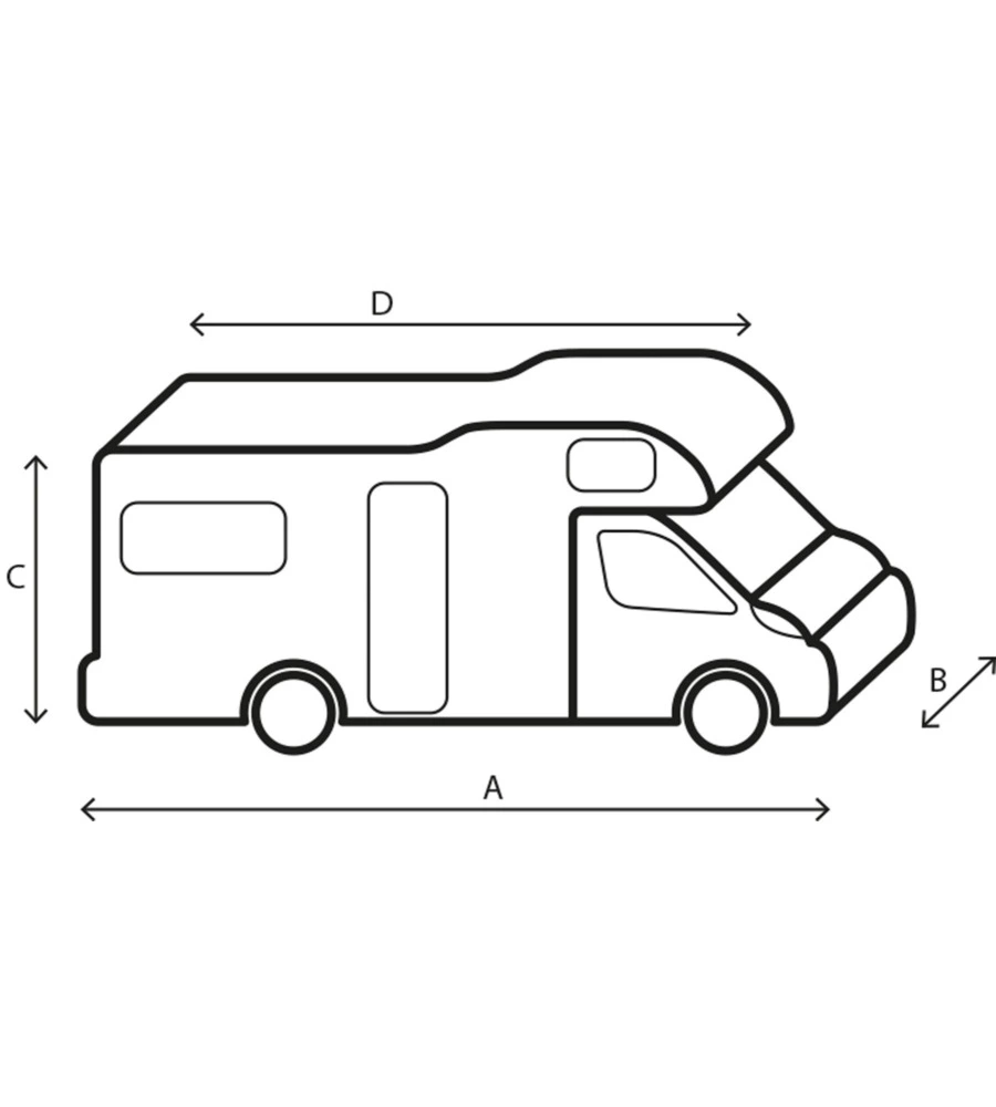 COPERTURA PROTETTIVA PER CAMPER BRUNNER "COVER 6M" IN TNT A 4 STRATI, 700-750 CM