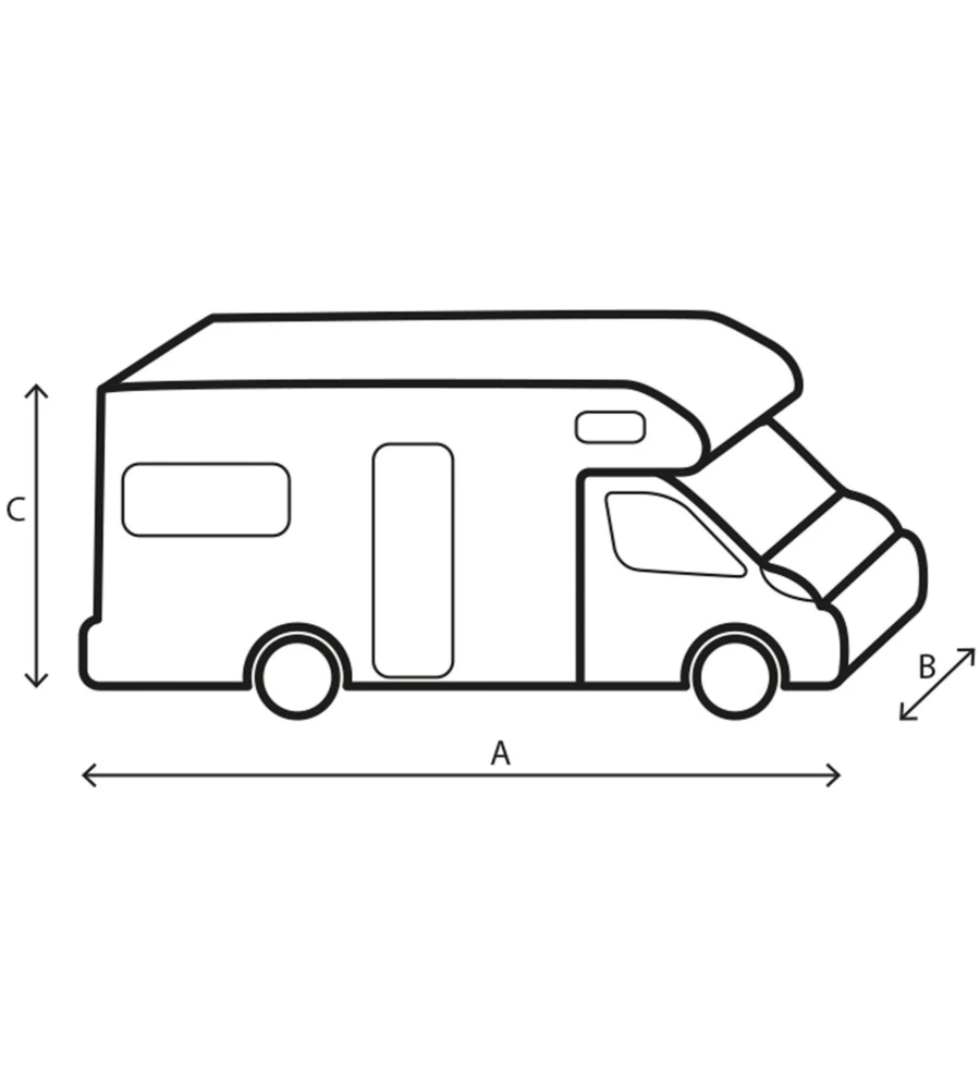 COPERTURA PROTETTIVA PER CAMPER BRUNNER "COVER SI 6 M" IN TNT A 4 STRATI, 600-650 CM.
