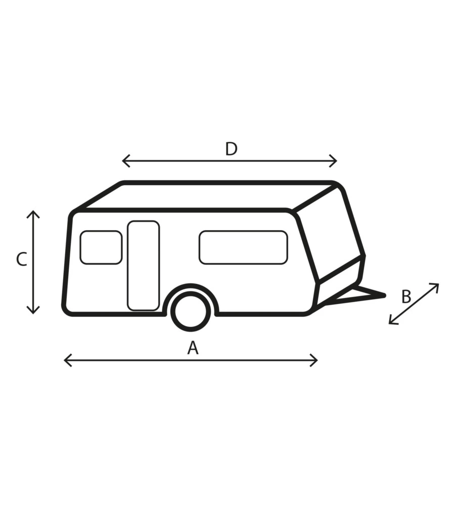 COPERTURA PROTETTIVA PER CARAVAN BRUNNER "DESIGN 12M" IN TNT A 4 STRATI, 780-800 CM