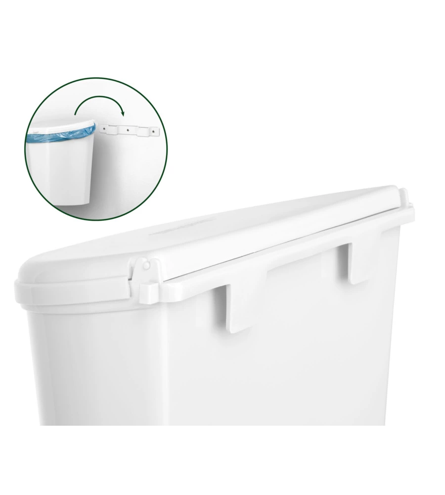 CESTINO PORTARIFIUTI PER CARAVAN BRUNNER "PILLAR XL" BIANCO 31,5X18X31,5 CM